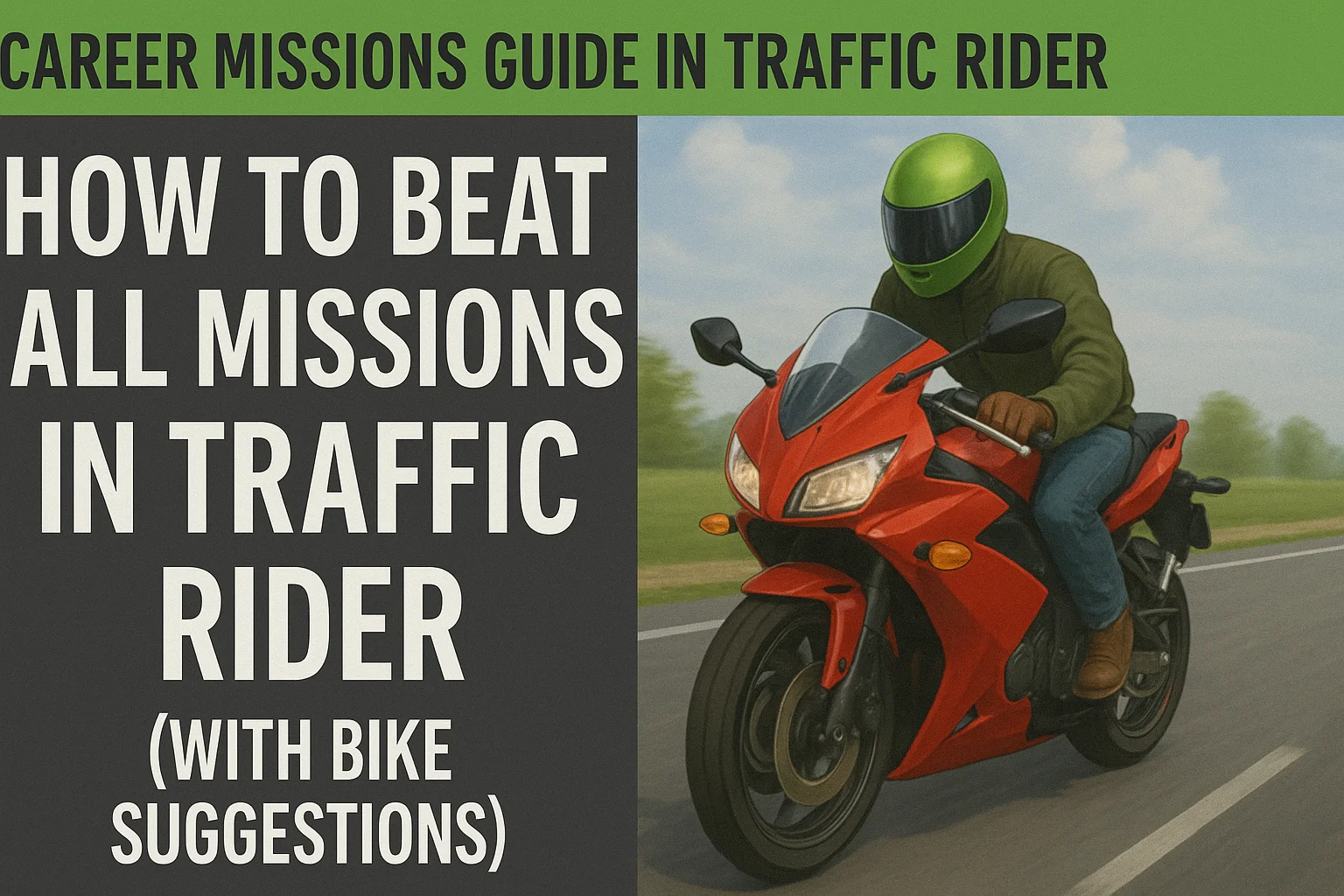 how to beat missions in traffic rider guide
